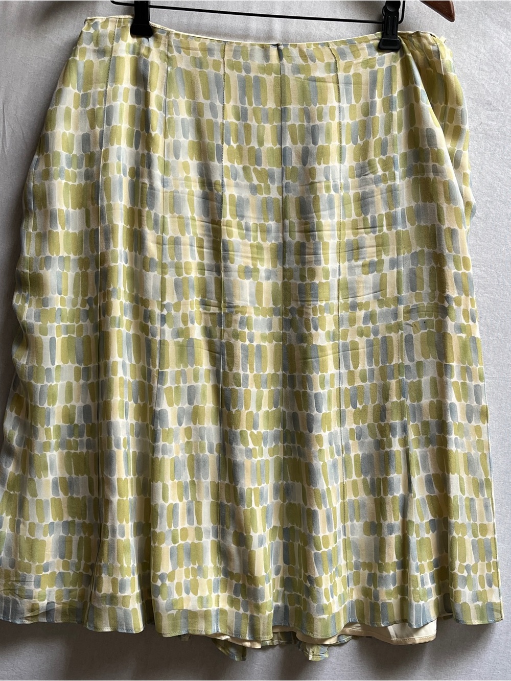 Talbots 100% Silk Geometric Patterned A-Line Skirt Sz 16W
